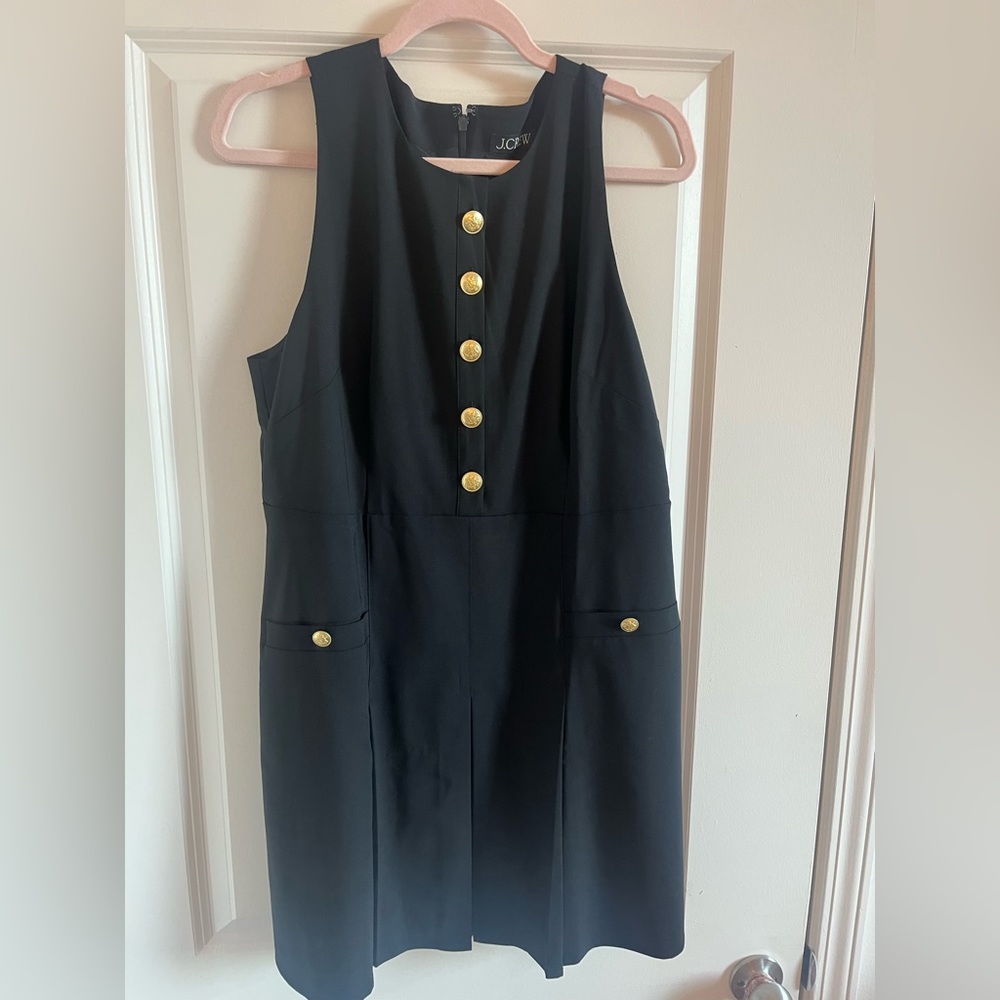 J. Crew Pleated mini dress in Italian bi-stretch wool blend